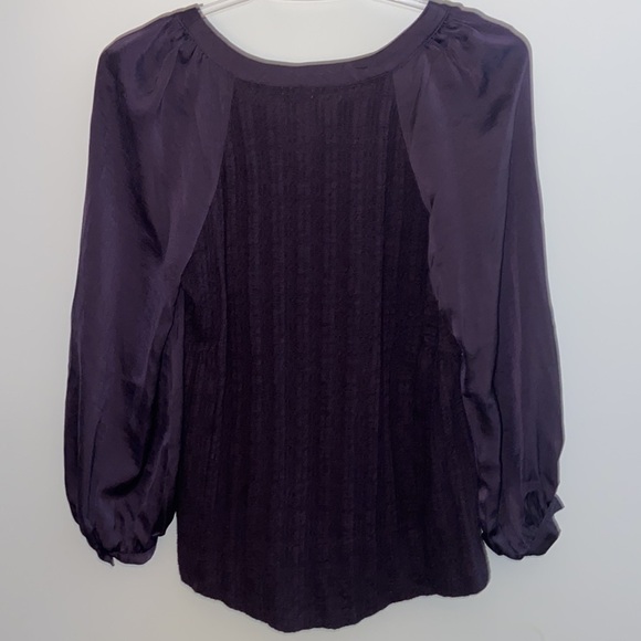 Anthropologie Meadow Rue Kersee Henley Top, EUC, plum, size XS - Picture 6 of 11